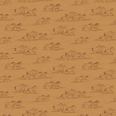 The Homestead - Horse Toile - C18232 Ochre - by Tara Reed - Riley Blake Designs - 100% Cotton